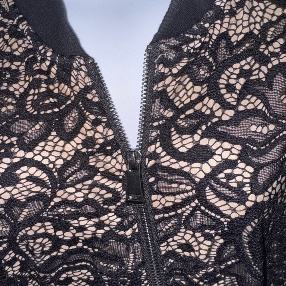 Express Black Lace Bomber Jacket - image 3
